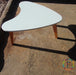 White Lacquered Boomerang Coffee Table with Solid Wood Legs 4