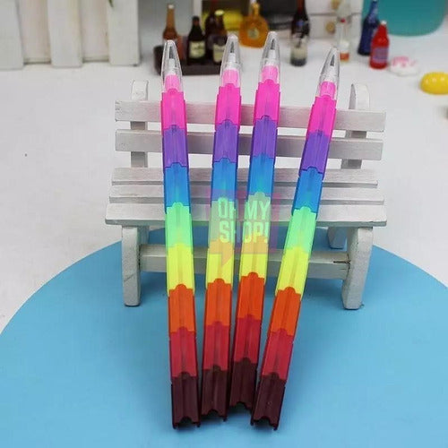 Set of 20 Stackable Building Block Souvenir Colored Pencils 8