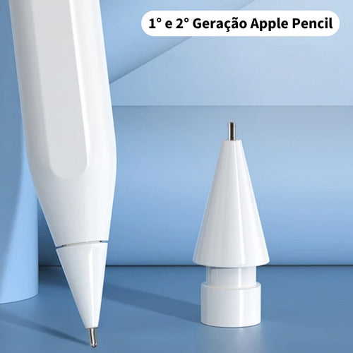 Kit 2 Pontas Finas De Reposição De Metal Para Apple Pencil 3