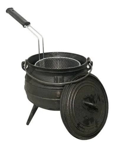 Cast Iron 10Ltr Cauldron + Fryer Basket - Free Shipping 0