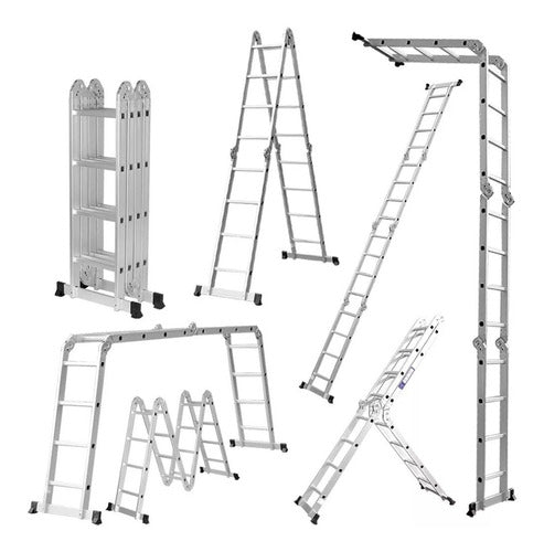 TODO TODO Escalera 4,60 M Multifuncion Aluminio - 16 Escalones 4x4 0