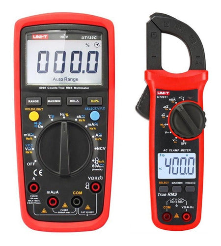 Uni-T Multimeter UT139C + Clamp Meter UT201+ Plus 0