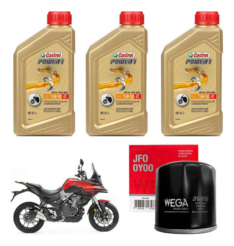 Wega Castrol Power 1 Sia++ Service Kit for Voge 500 Ds Dsx R - Filter + Oil 0