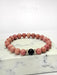 Milana Accesorios Pink Jasper and Black Agate Bracelet with Natural Stones Custom Fit 1