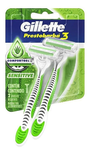 Kit 6 Aparelho Barbear Gillette Prestobarba3 Sensitive 7