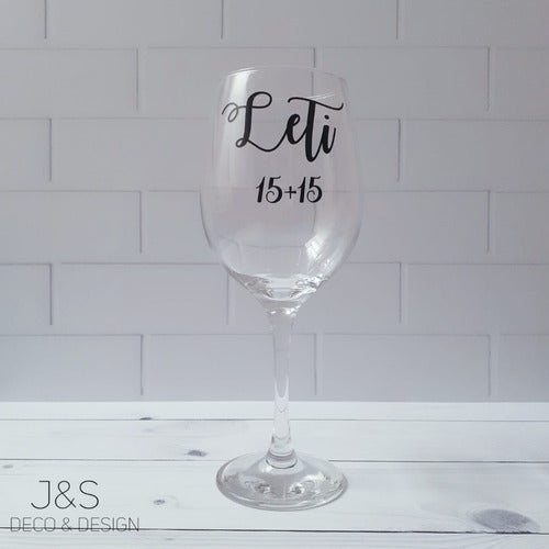 Nadir Personalized Wine Glass with Vinyl Name 0