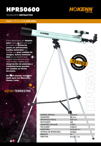 Hokenn Telescopio HPR50600-150 X Zoom Refractor Microcentro 1