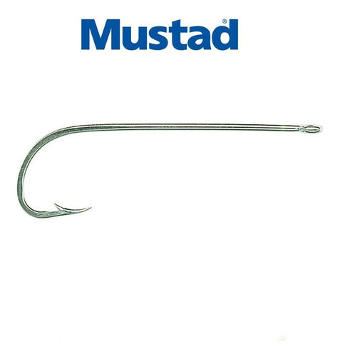 Mustad 92611 Long Shank Size 1 Nickel-Plated Hooks - Pack of 14 1