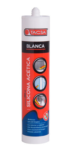 Tacsa Acetic Silicone Sealant 280ml White/Black 0