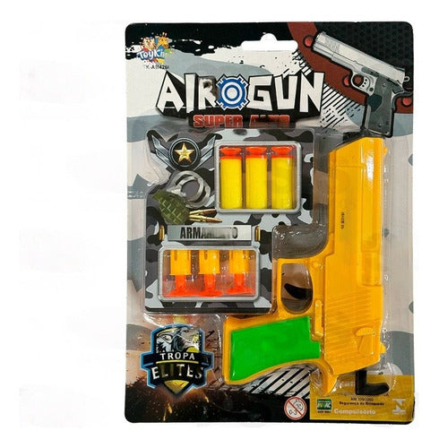 Pistola Air Gun Lança Dardos Toy King Amarelo 0