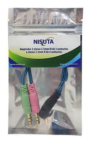 Nisuta Cable Splitter Audio Mini Plug 3.5mm Microfono Auricular PC 7