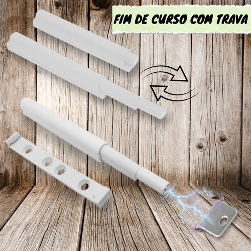 Kit 2 Fecho Pulsador Magnético Branco Toque Sobrepor Tip-on 3