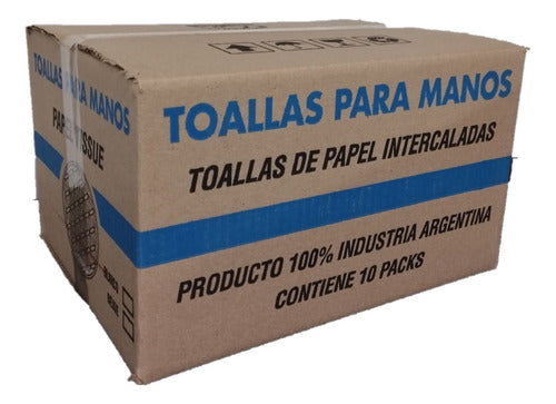 Toallas Papel Intercaladas P Manos Caja 10paq Blancas Envios 3