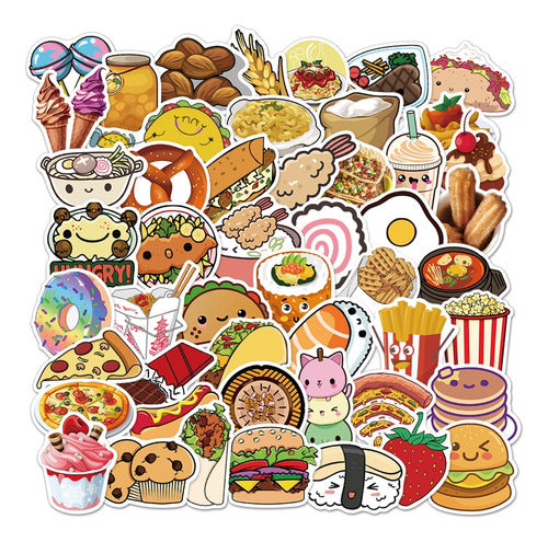 2JZ Gaming Stickers Calcos - Comidas 100 Piezas Mega Pack 0