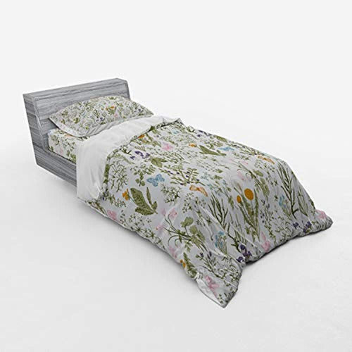 Ambesonne Vintage Garden Plants Floral Duvet Cover Set 1