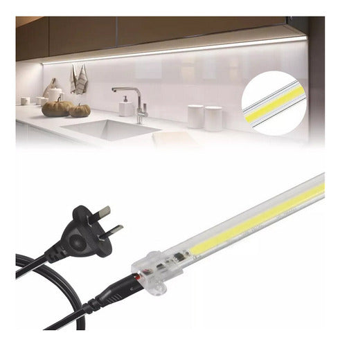 LED COB Under Cabinet Light Strip + Touch LED Button 220V Kitchen 2