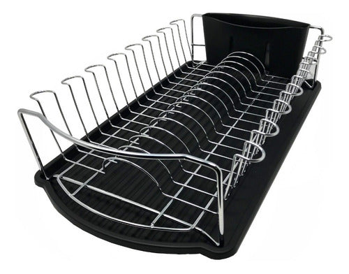 Dish Drying Rack Chrome Plated with Tray and Cutlery Holder 1