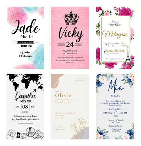 50 Customized VIP Invitations for 15th Birthday Wedding Party 9