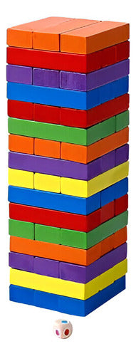 Z Juego Torre De Madera Jenga De Colores En Caja 3