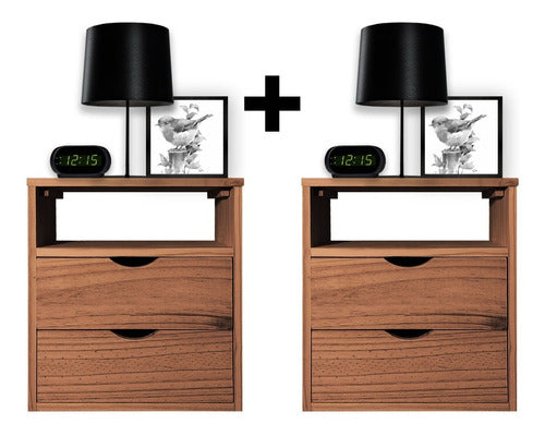 Sajo Modern Bedside Table with 2 Drawers - 2 Units 1