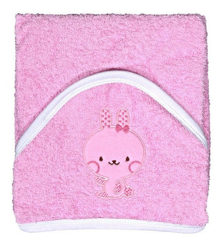 Mibes Hooded Towel with Embroidered Animal Design for Babies 1