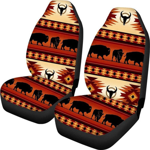 Seanative Tribal Cow Design Front Seat Covers 0