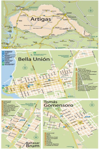 Mapa De Bella Unión - Artigas - Lámina 45x30 Cm. 0