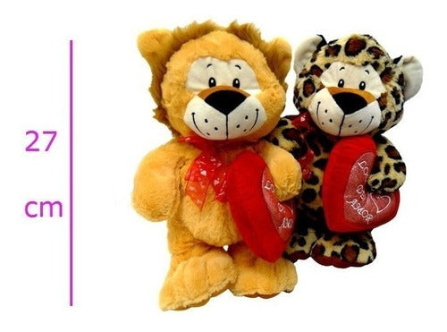 Importado Cko Plush Leopard Heart Lion Plush with Sound 7