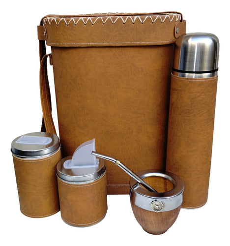 Set Matero Morral Completo Marrón Suela Termo 1l Acero 0