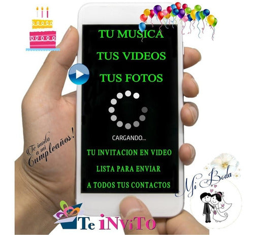 Video Invitación Cumpleaños! Bodas Eventos Whatsapp Facebook 1