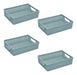 Kit 4 Cesto Organizador Juta A3 11,5 L 45x32x9,5 Cm Azul 0