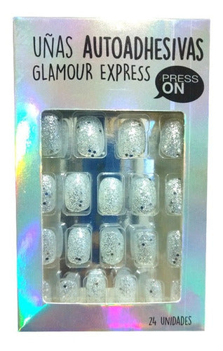 Thelma & Louise Press On Sticky Nails Glitter XL 0