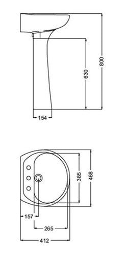 Columna Para Lavatorio Andina Ferrum Blanca Ctf B 1