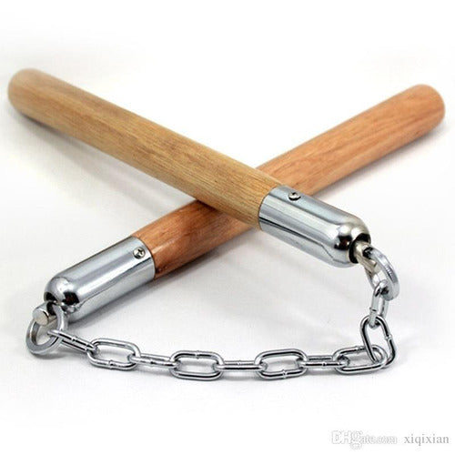 Nunchaku Profesional Madera Rotator Chacos Marcial Defensa 0