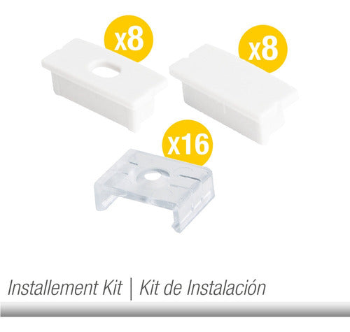 Demasled Kit 16 Caps and 16 Clips for Aluminum Profile Per-18-2m 3