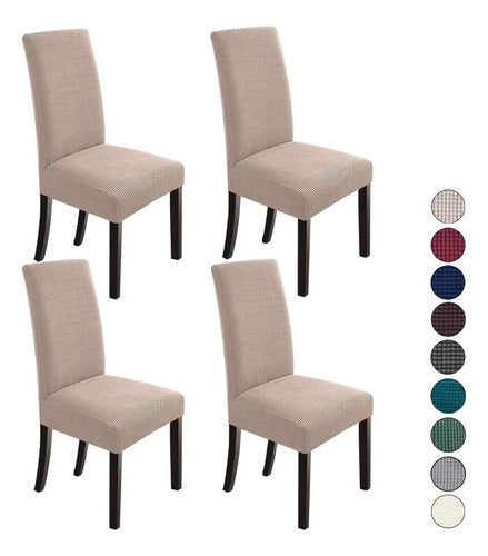 Northern Brothers Elastic Chair Covers Set of 4 - Khaki Color 0