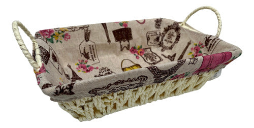 Arif Rectangular Bread Basket with Fabric Lining 27x20x8cm 0