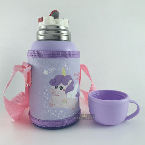 Children's Day Termo Botella Termica Infantil 500 Ml Reno 2en1 Acero C/taza 4