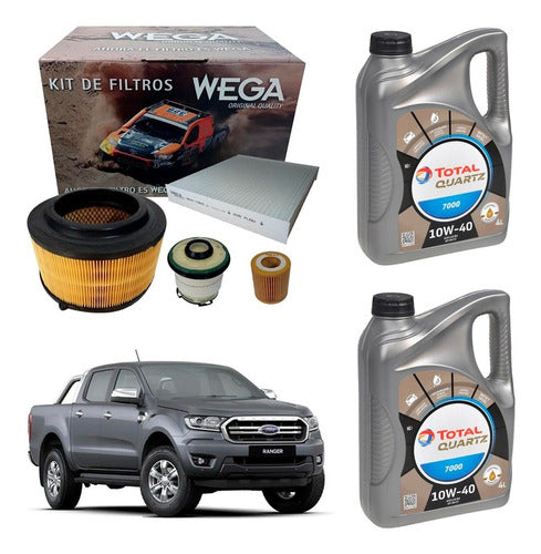 Kit 4 Filtros + Aceite Ford Ranger 3.2 2.2 Tdci Desde 2012 0