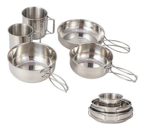 Camping Cooking Set for 2/3 People Stainless Steel Case 4