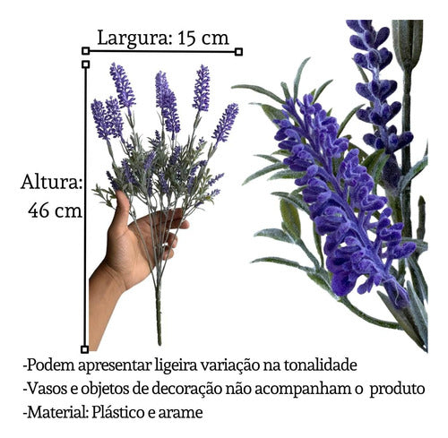 20 Flores De Lavanda Artificial Realista P Decoração De Vaso 1