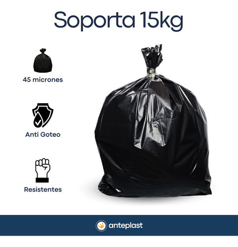 AntePlast 300 Ultra Reinforced Waste Bags 80x100 Black 45mic 2