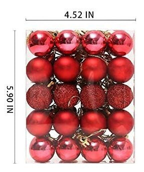 160 Christmas Tree Balls TKYGU Red 3 Designs 3cm 1