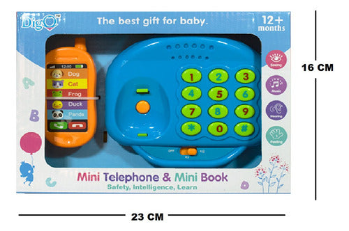 Playking Mini Telefono Didactico Numeros Sonidos Celular Bebe 4