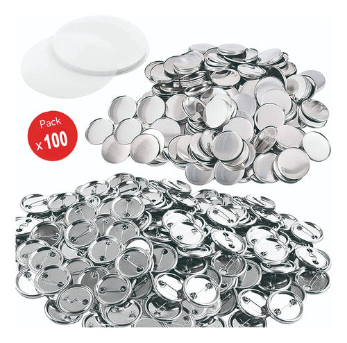 TAI Pack of 100 Metal Button Pins for Crafting - 44mm 1