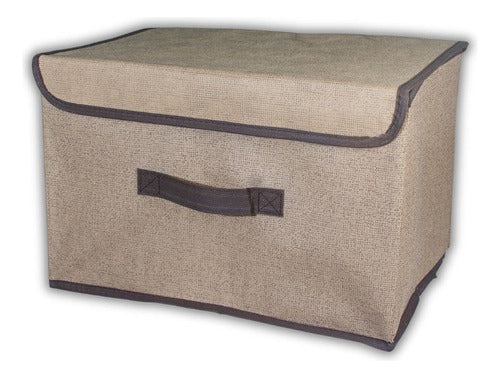 Caja Almacenamiento Plegable Marrón - 30x25x25cm 0