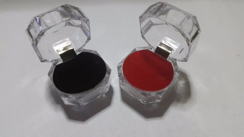 Estuche Acrylic Ring Box - Red Color - Set of 20 0