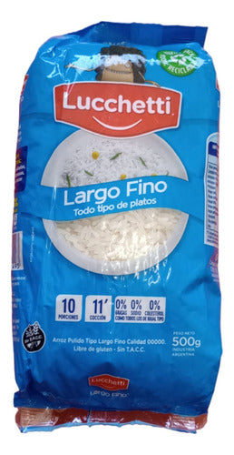 Lucchetti Fine Long Grain Rice 500g Gluten-Free x 3 Units 0
