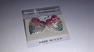 Imported Heart-Shaped Earrings with Multicolored Crystals 6