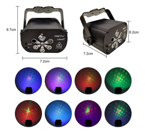 Luz De Festa Laser Rgb 6 Cabeças De Lâmpada E 120 Padrões 5